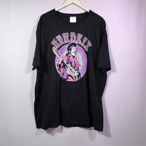 Authentic Jimi Hendrix Graphic T-Shirt Mens XXL Black Rock Music Tee JIHE008MSC